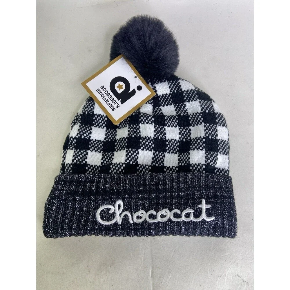 Sanrio Chococat Fleece Lined Knit Pom Cuffed Beanie Hat Cap Girls OSFM